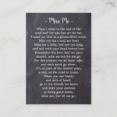 Poème commémoratif russe - Carte de prière funérai (Dos)