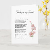 Poème d'ami, Véritable carte de devis de meilleur  (Fleur jaune)