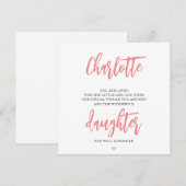 Poème de carte d'anniversaire fille (Devant / Derrière)