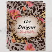 Poème de concepteur Papier fixe personnalisé (Devant / Derrière)