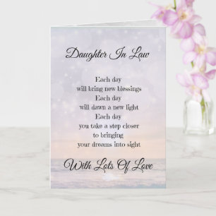 Poème de encouragement pour belle-fille Carte de v