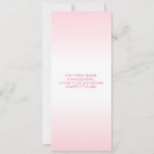 Poème de Faire-part de naissance de fille de bébé (Dos)