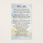 Poème de la carte de prière commémorative des cerf (Dos)