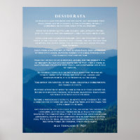 Poème Desiderata Poster Misty Mountain