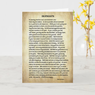Poème Desiderata Sur Une Carte De Vœux