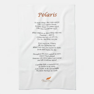 Poème d'étoile polaire sur la serviette de cuisi