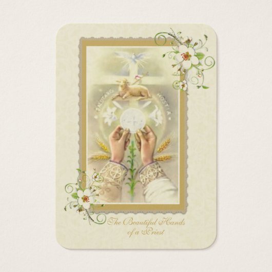 Poème d'Ordination des mains du prêtre catholique (Devant)