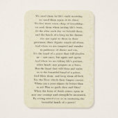 Poème d'Ordination des mains du prêtre catholique (Dos)