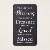 Poème du Souvenir Rustique Photo Carte de prière c (Dos)