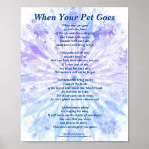 Poème : Femme Pet Loss Sympathy PB Poster Matte