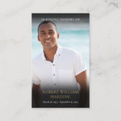 Poème funéraire Carte de prière photo (Devant)