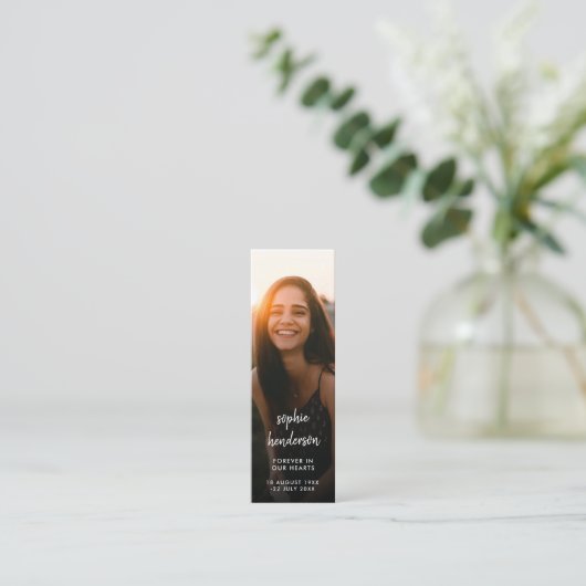 Poème funéraire commémoratif moderne Mini carte Si (Debout devant)