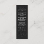Poème funéraire commémoratif moderne Mini carte Si (Dos)