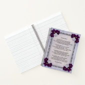 Poème "Grand-mères" sur un journal à fleurs de lav (Intérieur)