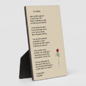 Poème "Love Tokens" sur une plaque de chevalet 5x7 (Côté)