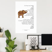 Poème "Marche" Affiche éléphante (Bureau à domicile)