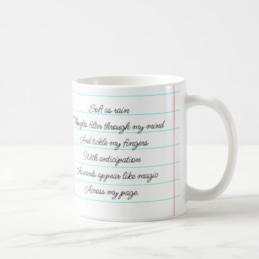 Poème Motivationnel Je Suis Un Écrivain Mug Person (Droite)