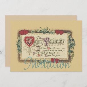 Poème Saint Valentin Avec Invitation Coeur
