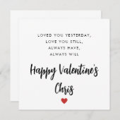 Poème spécial Carte Saint Valentin (Devant / Derrière)