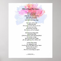 Poème : "When Your Pet Goes" (Femme) Poster en Mat