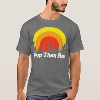 Poep dan lopen grappige zonsondergang bomen t-shirt