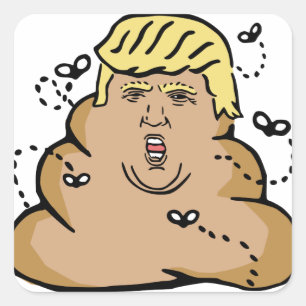 poep donald trump vierkante sticker