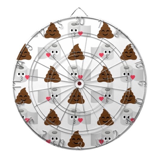 poep emoji en toiletpapier dartbord (Voorkant)