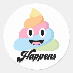 Poep Emoji Schattige Funny Rainbow Ronde Sticker