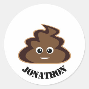 Poep Emoji Verjaardagsfeestje Favor Ronde Sticker