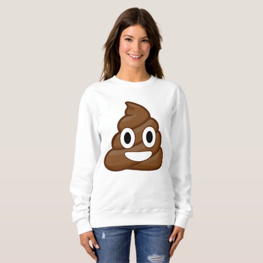 poep emoji womens sweatshirt (Voorkant volledig)