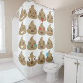 poep emojis badkamer douchegordijn (In situ)