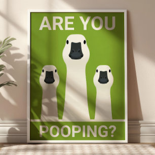 Poep je? Domme Ganzen Grappige Badkamer  Poster