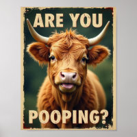 Poep je? Grappige Hooglanders Koe, Koe Kunst