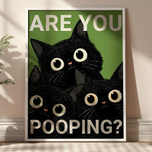 POEP JE? Zwarte katten grappige badkamer