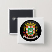 Poerto Rico - wapenstilstand Vierkante Button 5,1 Cm (Voorkant /achterkant)