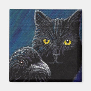 Poe's Cat & Raven Magnet Magneet