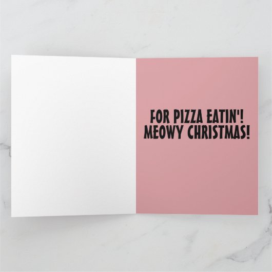 POES PIZZA KERSTMIS GROOTE KAARTEN (Binnen)