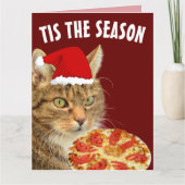 POES PIZZA KERSTMIS GROOTE KAARTEN (Voorkant)