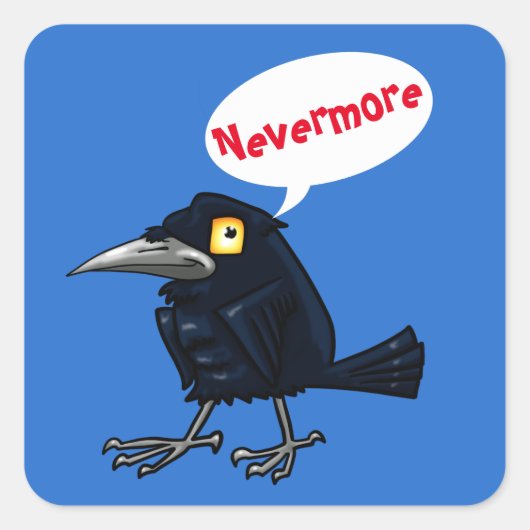 Poe's Raven Vierkante Sticker (Voorkant)