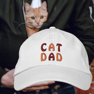 POES VADER Oranje en Bruine Typografie Geborduurde Pet