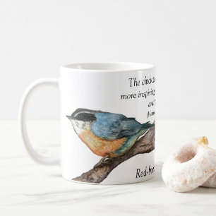 Poésie à poitrine rouge Nuthatch Thoreau Mug blanc