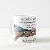 Poésie à poitrine rouge Nuthatch Thoreau Mug blanc (Devant gauche)