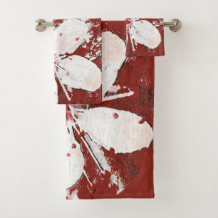 Poésie cerise en fleurs rouge blanc élégant sak
