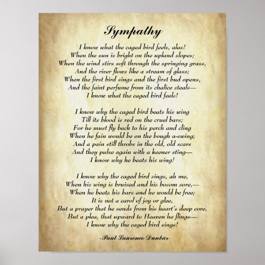 Poésie, Sympathie par Paul Laurence Dunbar Poster (Devant)