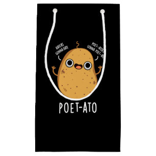 Poet-ato Funny Veggie Potato Pun Dark BG Klein Cadeauzakje
