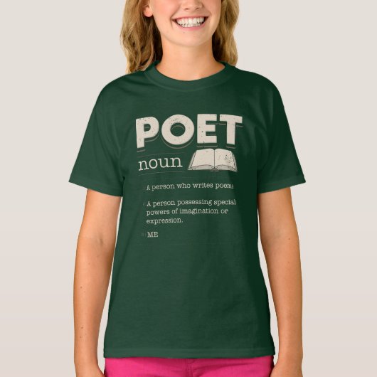 Poet Definition Funny Laureate Novelty T-shirt (Voorkant)