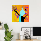 Poet Partridge in een gerangschikte zwarte peerboo Poster (Thuiskantoor)