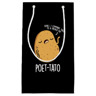 Poet-tato Funny Potato Pun Dark BG Klein Cadeauzakje
