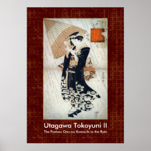 Poetess in de Japanse Regenkunst Poster