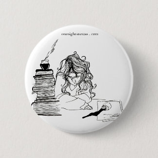 Poetgirl pin. ronde button 5,7 cm